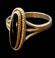 Auktion 374<br>Silberring-925- mit Onyx Schiffchen, RG 57, 3,69 gr