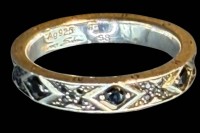 Auktion 374<br>Silberring-925- "Thomas Sabo" mit schwarzen Steinen, RG 58, 4,41 gr.