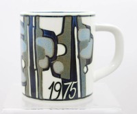 Auktion 374<br>Royal Copenhagen Jahresbecher, 1975, Entw. Bodil Buch, wohl 925er Silberplatte, ca. H-11,5cm