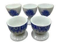 Auktion 374<br>5x div. Eierbecher, China Blau, tw. berieben