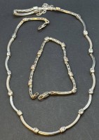Auktion 374<br>Set, Halskette und Armband, Silber-925- mit klaren Steinen "Magar", zusammen 22,06 gr, L-ca. 47 und 18 cm