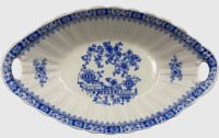 Auktion 374<br>ovale Brotschale, Bavaria, China Blau, H-7 cm, 27x17 cm