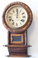 Auktion 374<br>antike englische &bdquo;Drop Dial&ldquo;-Wanduhr,  Werk nicht gepr&uuml;ft, Glas fehlt, Altersspuren, ca. L-55cm B-30cm