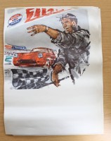 Auktion 374<br>ca. 15 gleiche Motorsport-Plakate, Internationales ADAC-12-Stunden-Rennen f&uuml;r Tourenwagen am N&uuml;rburgring, wohl 60/70er Jahre