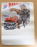 Auktion 374<br>ca. 15 gleiche Motorsport-Plakate, Internationales ADAC-12-Stunden-Rennen f&uuml;r Tourenwagen am N&uuml;rburgring, wohl 60/70er Jahre