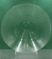 Auktion 374<br>gr. Glasschale, Riffelmuster, ca. H-10cm D-39cm