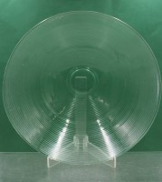 Auktion 374 / Los 10005 <br>gr. Glasschale, Riffelmuster, ca. H-10cm D-39cm