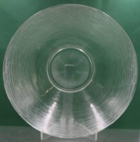 Auktion 374<br>gr. Glasschale, Riffelmuster, ca. H-8cm D-40cm