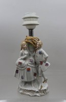 Auktion 374<br>fig&uuml;rliche Tischlampe, made in Japan,  leider gerissen, ca. H-27cm