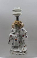 Auktion 374<br>fig&uuml;rliche Tischlampe, made in Japan,  leider gerissen, ca. H-27cm