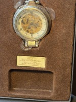 Auktion 374<br>mechan. Skelett Taschenuhr, neu in OVP, Werk l&auml;uft, Uhrkette fehlt,