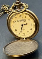Auktion 374<br>Quartz Sprungdeckel Taschenuhr "Atlas for Men", Metallgeh&auml;use mit Kette, neuwertig