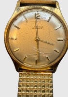 Auktion 374<br>mechan. HAU "Junghans" 17 Rubis, Werk l&auml;uft, Double Zugband