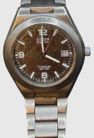 Auktion 374<br>Quartz  HAU "Citizen"  Eco Drive, Werk l&auml;uft, D-3,5 cm