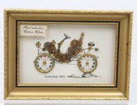 Auktion 374 / Los 15026 <br>eine sogenannte Horological Collage, Oldtimer, ger./Glas, RG 12,5 x 17,5cm