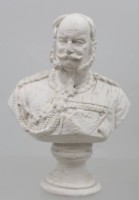 Auktion 374 / Los 15027 <br>Portr&auml;tb&uuml;ste von Kaiser Wilhelm I, Gips, Altersspuren, ca. H-17cm, div. kl. Abplatzer