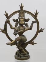 Auktion 374<br>klassische Bronzestatue des hinduistischen Gottes Shiva Nataraja, ca. H-27cm