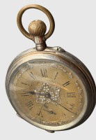 Auktion 374<br>mechan. gr. HTU, Werk l&auml;uft, dat. 1898, innen Gravur, D-4,5 cm