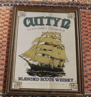 Werbespiegel "Cutty12", gerahmt, RG 68,5 x 52,5cm