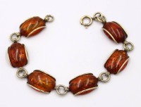 Auktion 374<br>Armband, 800er Silber vergoldet, mit Bernsteinen, zus. ca. 16,9gr., L-20cm