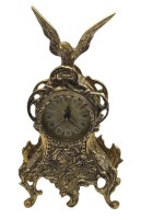 Auktion 374<br>Messing-Kaminuhr, Adler als Bekr&ouml;nung, Quartzwerk l&auml;uft, H-35 cm, B-19 cm