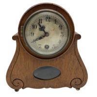 Auktion 374<br>kl. Holz Buffetuhr mit Pendelwerk, l&auml;uft, H-17 cm, B-16 cm