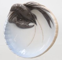 Auktion 374<br>Hummerschale, Royal Copenhagen, D&auml;nemark, Entw. J&oslash;rgen Balslov, Modellnr. 3277, ca. D-16cm