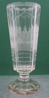 Auktion 374<br>sogen. Kurglas, um 1900, beschliffen, Namensgravur, ca. H-19cm