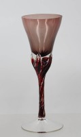 Auktion 374<br>eleganter Vintage-Kelch mit einem amethystfarbenen Kuppafu&szlig;, ca. H-20,5cm
