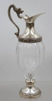 Auktion 374<br>Lik&ouml;rkaraffe mit versilberten Monturen, Mail&auml;nder Argenterie G. Galbiati f&uuml;r die Distillerie Buton aus Bologna, ca. H-29cm