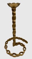Auktion 374 / Los 15036 <br>hoher Metallleuchter, Kettenform bronziert, H-36 cm