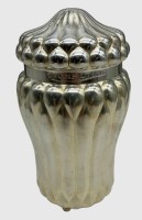 Auktion 374<br>Art Deco Versilberte Art Deco Ovomaltine  Vorrats-Dose, Herst. Krupp-Lucern, guter Zustand, H-21,5 cm