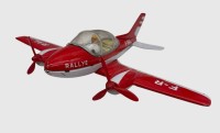 Auktion 374<br>Blechspielzeug-Flugzeug des Herstellers Joustra aus Frankreich, das in den 1960er- oder 1970er-Jahren,Joustra &bdquo;Rallye&ldquo; mit der Kennung F-RAL, ausgef&uuml;hrt in lithografiertem Rot-Wei&szlig; mit einer transparenten Kunststoff-Cockpithaube. Friktionsantrieb l&auml;uft,  33x37 cm