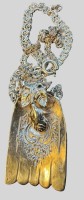 Auktion 374<br>Silber-925- Halskette mit gr. Anh&auml;nger, Silber-800-, Kette L-45 cm, Anh&auml;nger H-4 cm, zusammen, 23,52 gr.