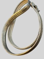 Auktion 374<br>Silber-835- Halsband, "BG" gemarkt, L-46 cm, B-0,7 cm, 40,42 gr.