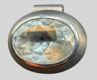 Auktion 374<br>Anh&auml;nger (Flyer), Silber-925- mit gr. facett. klaren Stein, ca. 2,5x2 cm, 9,62 gr