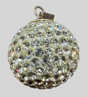 Auktion 374<br>Anh&auml;nger, Disco-Kugel, klare Steine, S-925-, 4,03 gr