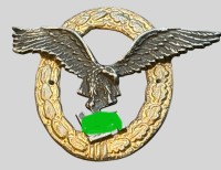 Auktion 374 / Los 7011 <br>Gemeinsames Flugzeugf&uuml;hrer- und Beobachterabzeichen , 2.WK, Nadelsystem fehlt, Original, 5x6,5 cm