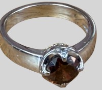 Auktion 374<br>Silberring-925- mit braunen Stein, Kronenmarke, RG 57, 4,77 gr