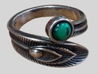Auktion 374<br>Silberring-925- mit Malachit, RG 55, 5,03 gr.