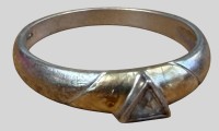 Auktion 374<br>Silberring-925- mit klaren dreieckigen Stein, RG 53, 1,68 gr