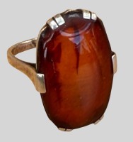 Auktion 374<br>Silberring-935- mit braunen Achat, RG 52, 4 gr.