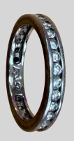 Auktion 374<br>Silber-925- Vorsteckring mit klaren Steinen, Kronenmarke, RG 57, 3,18 gr
