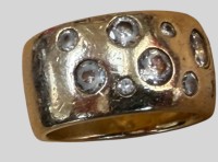 Auktion 374<br>Silberring_925- mit klaren Steinen, RG 46, 8,39 gr
