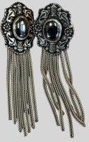 Auktion 374<br>Paar Ohrstecker, S-925- mit Onyx Cabouchons, L-ca. 6,5 cm, 17,7 gr