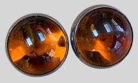 Auktion 374<br>Paar Ohrclips mit Bernstein, Silber-925-, 8,61 gr, D-2 cm