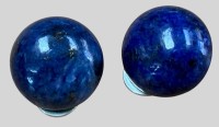 Auktion 374<br>Paar Ohrclips, Silber-835- mit Lapislazuli, D-1,5 cm, 6,85 gr.