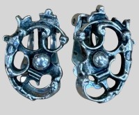 Auktion 374<br>Paar Silber-925- Ohrclips "BAS", H-2 cm, 9,17 gr