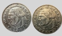 Auktion 374<br>2x Deutsches Reich 2 Reichsmark 1933 Martin Luther, Silber, zus. 15,91 gr.