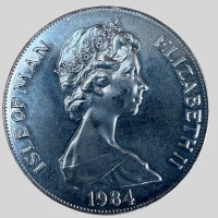 Auktion 374<br>Isle of Man One Crown, 1984 XIV. Olympische Winterspiele, Sarajevo 1984, Cu/Ni, D-38,6 mm, 28 gr.